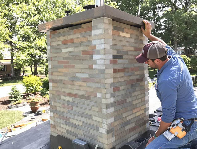 Davie Chimney Sweep completing a modern chimney remodel in Davie, FL