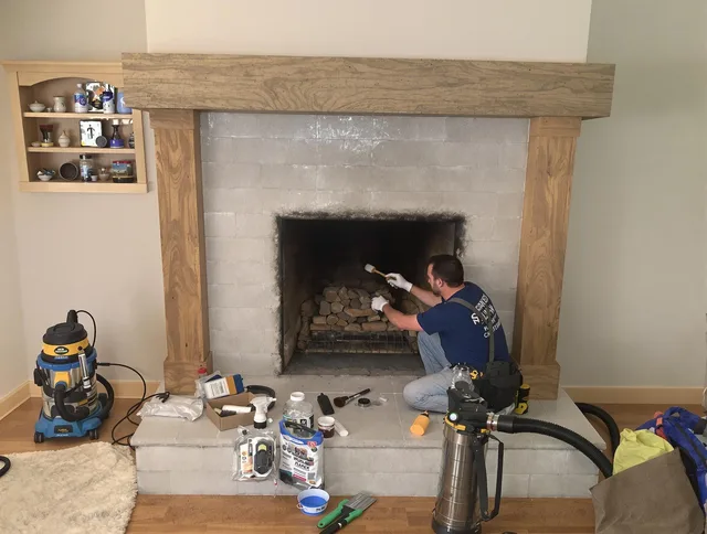 Detailed creosote removal process by Davie Chimney Sweep in Davie, FL