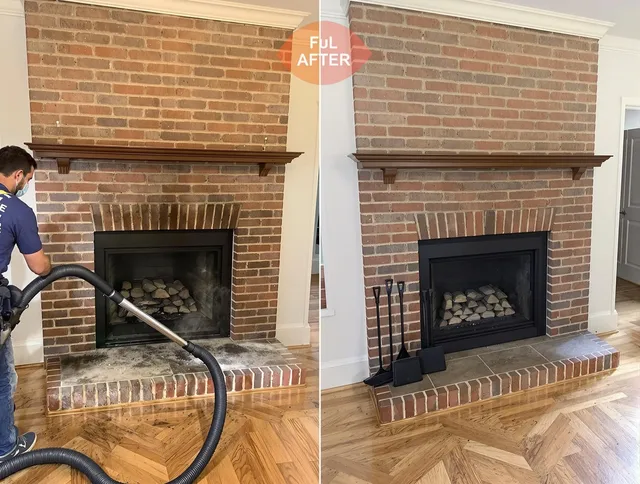 Davie Chimney Sweep carefully sanitizing a fireplace in Davie, FL